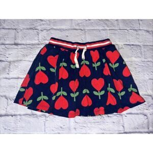 Mini Boden Girls Heart Flowers Skort Skirt Pull On Size 7-8Y Colorful